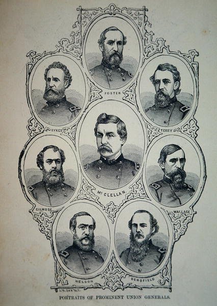 Sju porträtt av framstående generaler från unionsarmén (litho) av American School