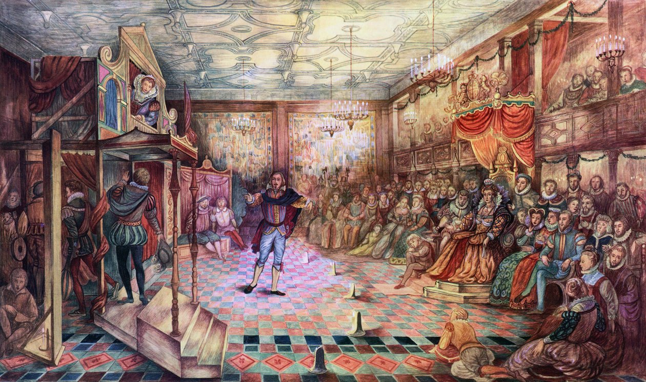 Shakespeare uppträder för drottning Elizabeth I av American School