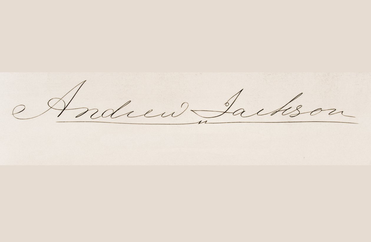 Signatur av Andrew Jackson av American School