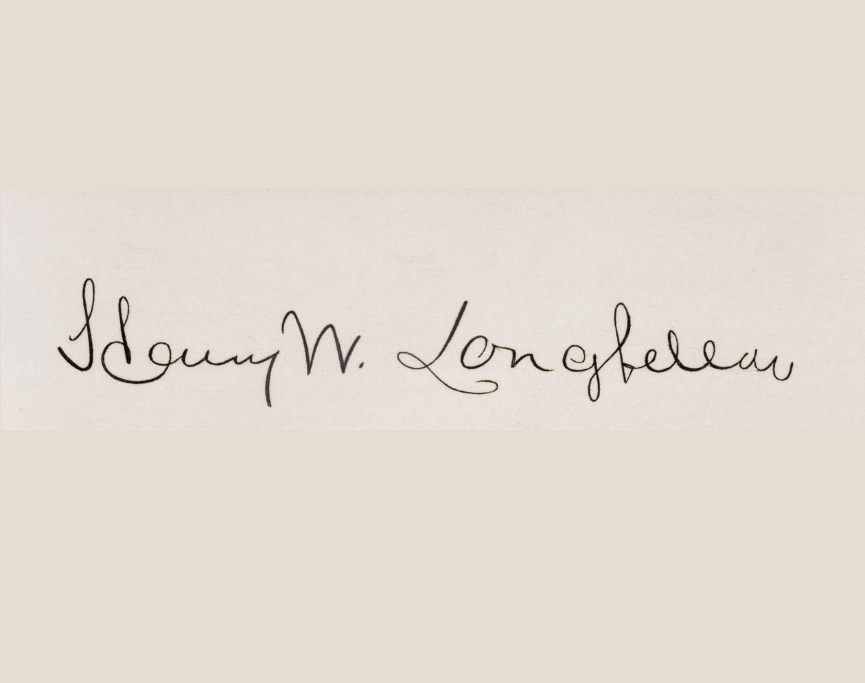 Signatur av Henry Wadsworth Longfellow av American School