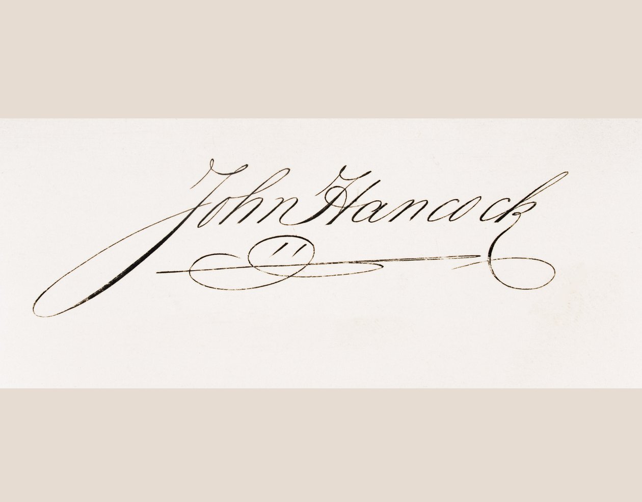 Signatur av John Hancock av American School