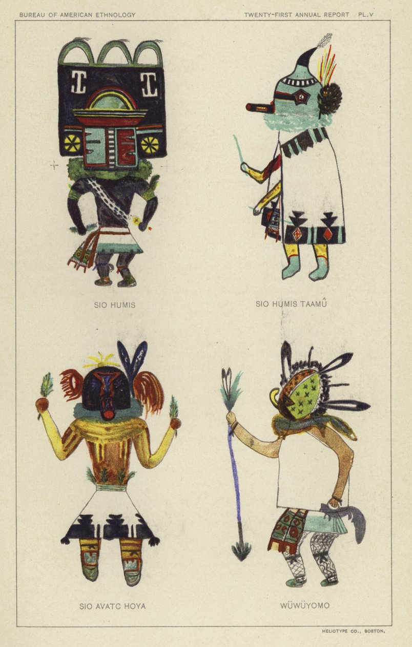 Sio Humis, Sio Humis Taamu, Sio Avatc Hoya, Wuwuyomo (färglitografi) av American School