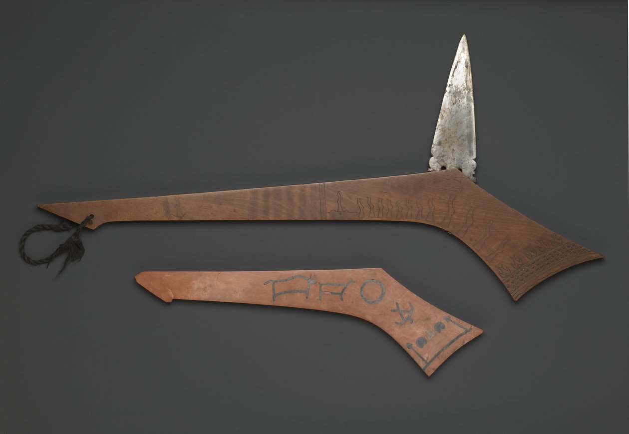 Sioux krigsklubb, från Fort Snelling, Minnesota (trä och metall) av American School