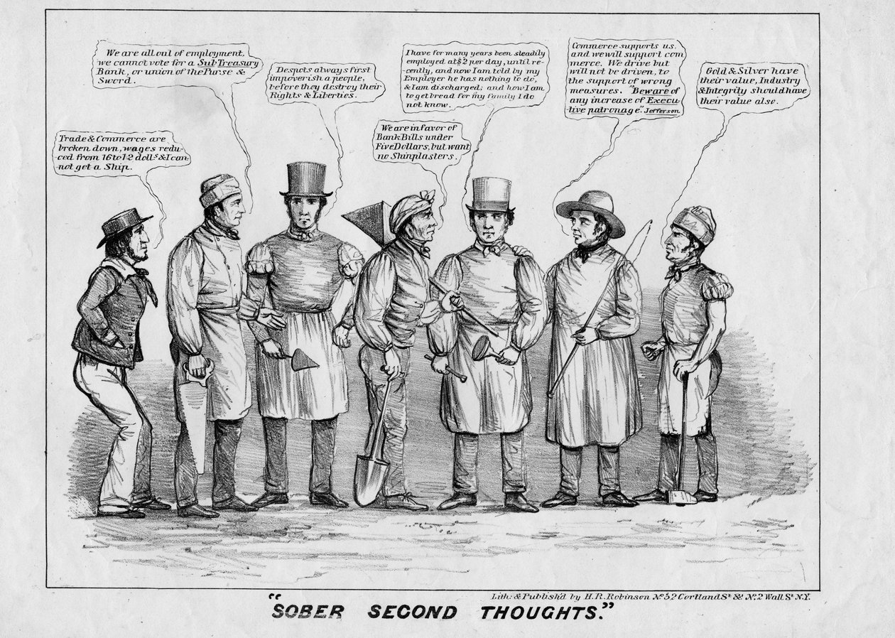 Sober second thoughts, publicerad av H R Robinson, New York, 1839, av American School