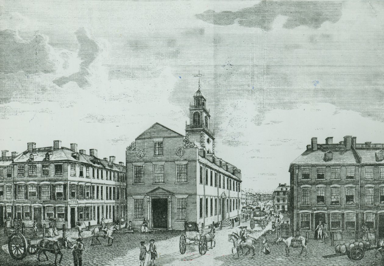 South West View of Old State House, Boston, 1881 av American School