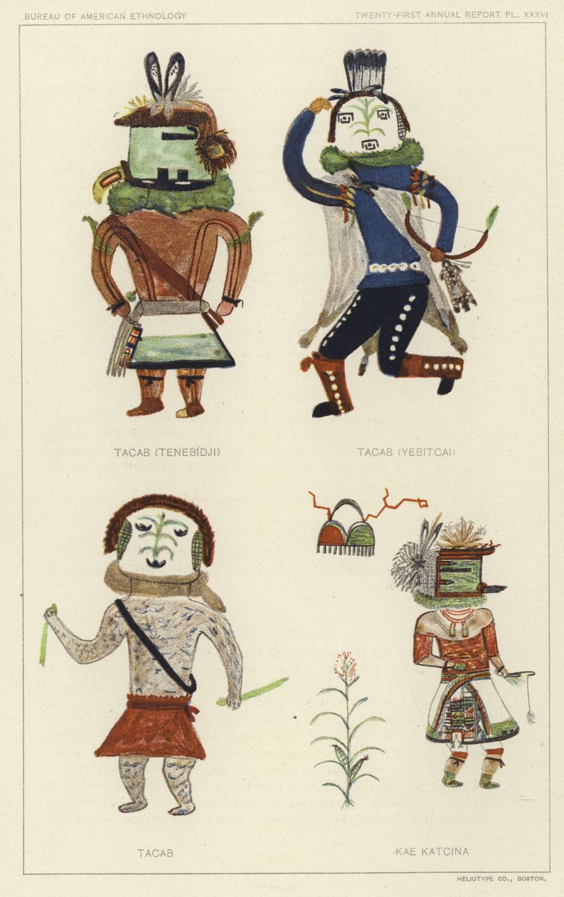 Tacab (Tenebidji), Tacas (Yebitcai), Tacab, Kae Katcina (färglitografi) av American School