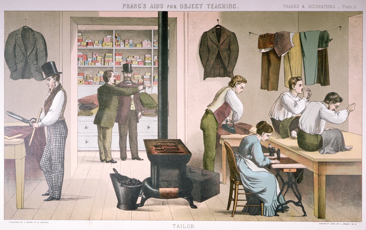 Skräddare, tallrik från Prangs Aids for Object Teaching, 1874 av American School