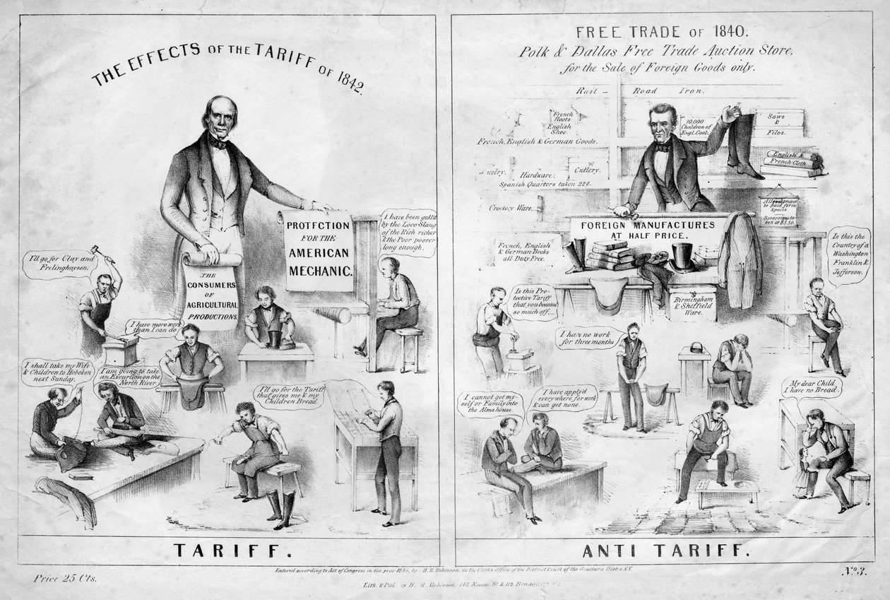 Tariff, antitariff, publicerad av H R Robinson, New York, 1844 av American School
