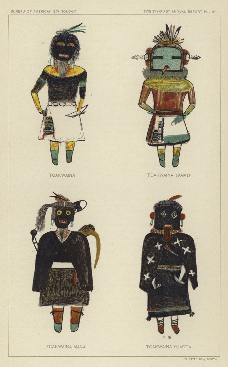 Tcakwaina, Tcakwaina Taamu, Tcakwaina Mana, Tcakwaina Yuadta (färglitografi) av American School