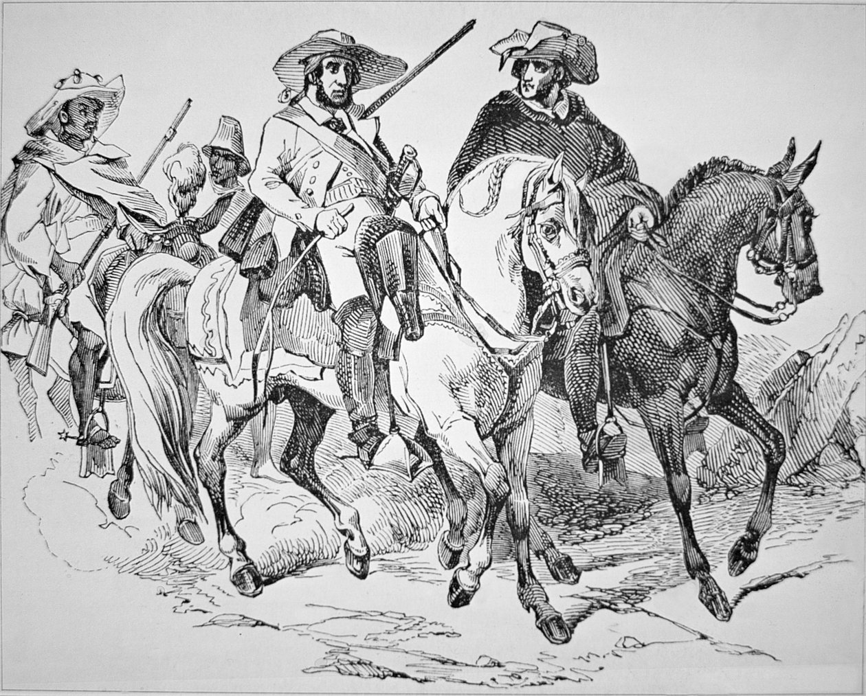 Texas Rangers under Texas Republic (1836-45) 1842 (gravyr) av American School