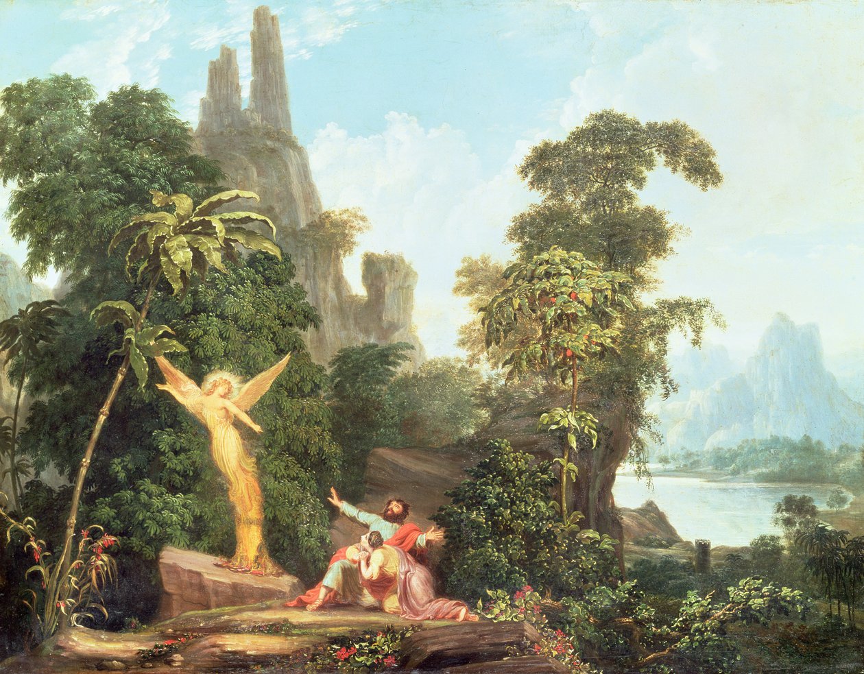The Angel Appearing to Manoah  av American School