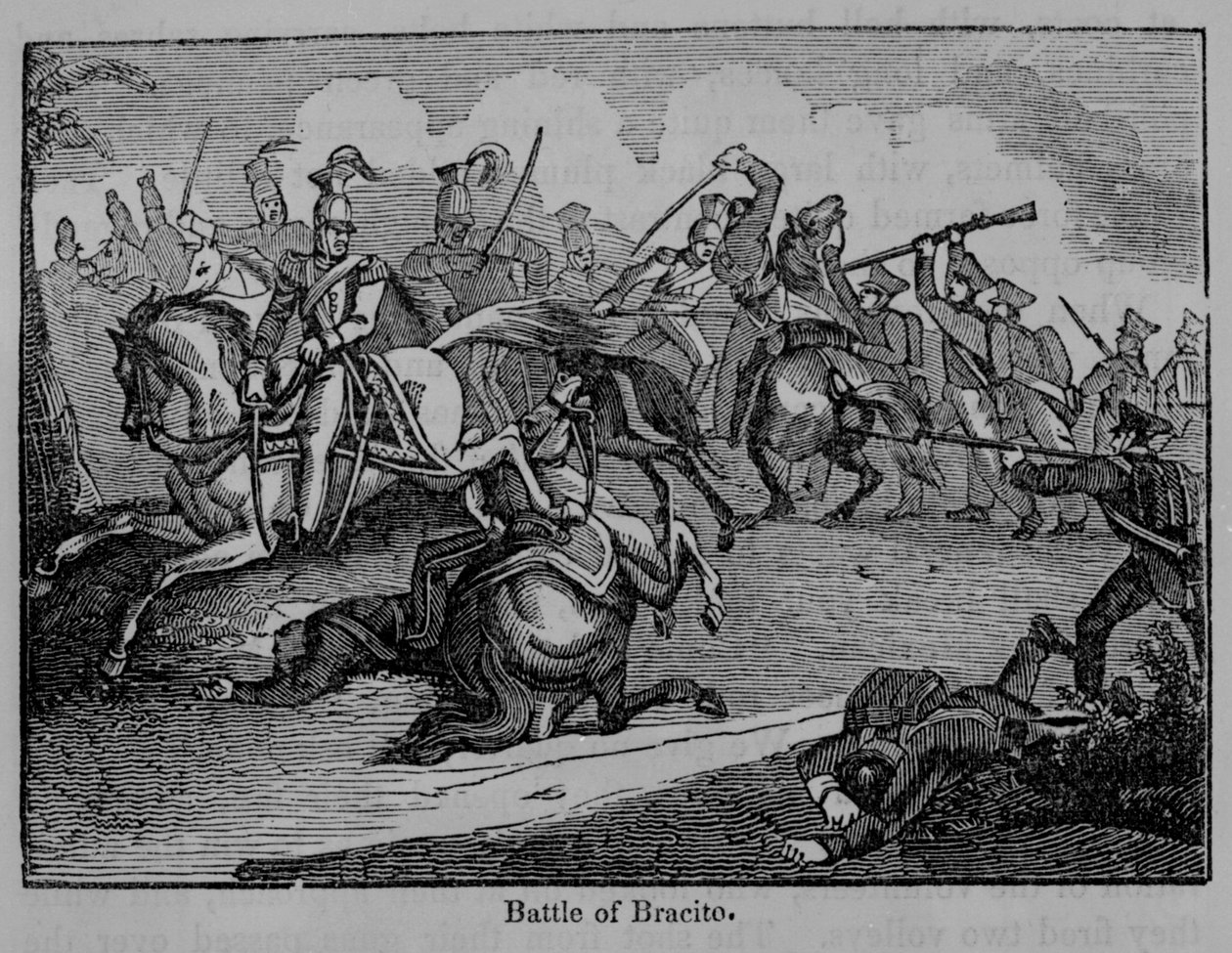 Slaget vid Bracito, illustration från "A Pictorial History of Mexico and the Mexican War" av John Frost, publicerad 1862 av American School
