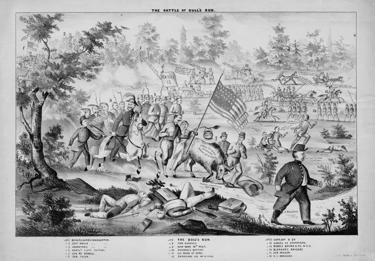 Slaget vid Bulls Run, c.1861 av American School