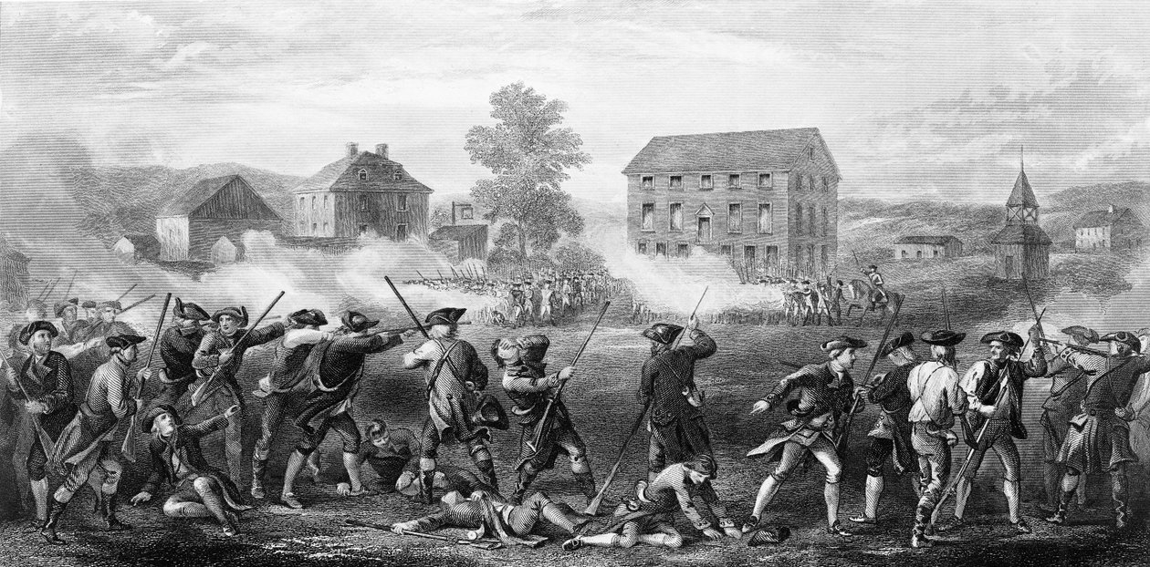 Slaget vid Lexington den 19 april 1775 av American School
