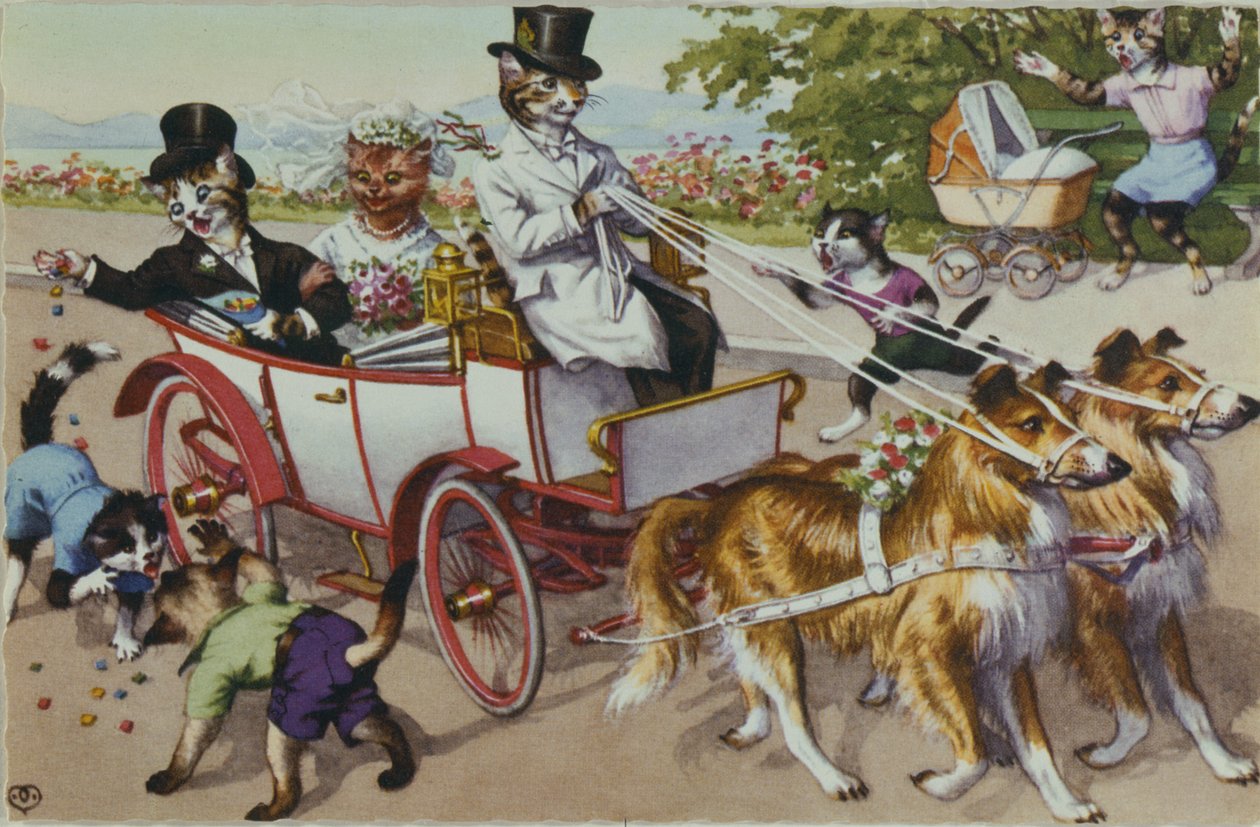The Bride and Groom, tidigt 1900-tal Amerikanskt vykort av American School