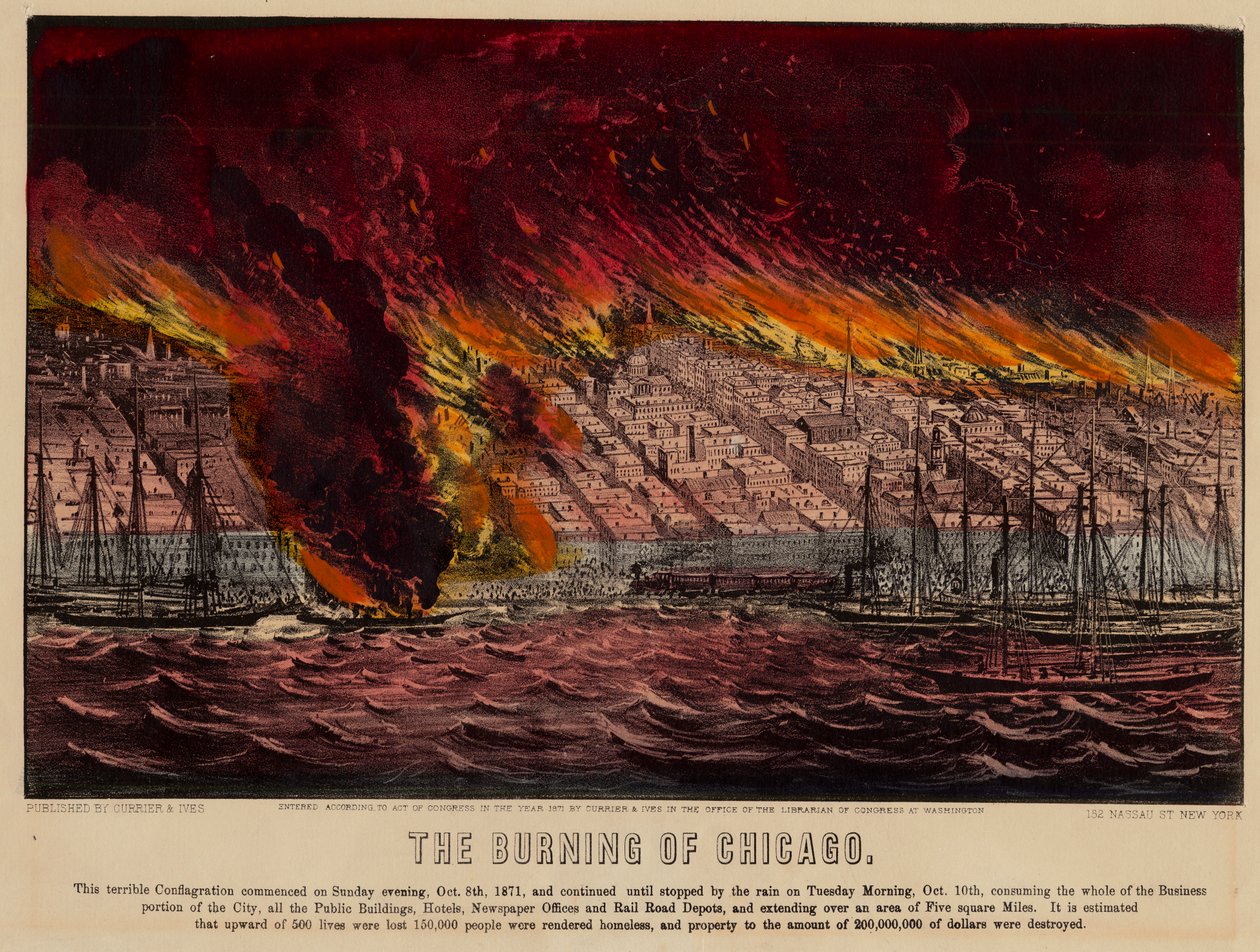Chicagos bränning, 1871 av American School