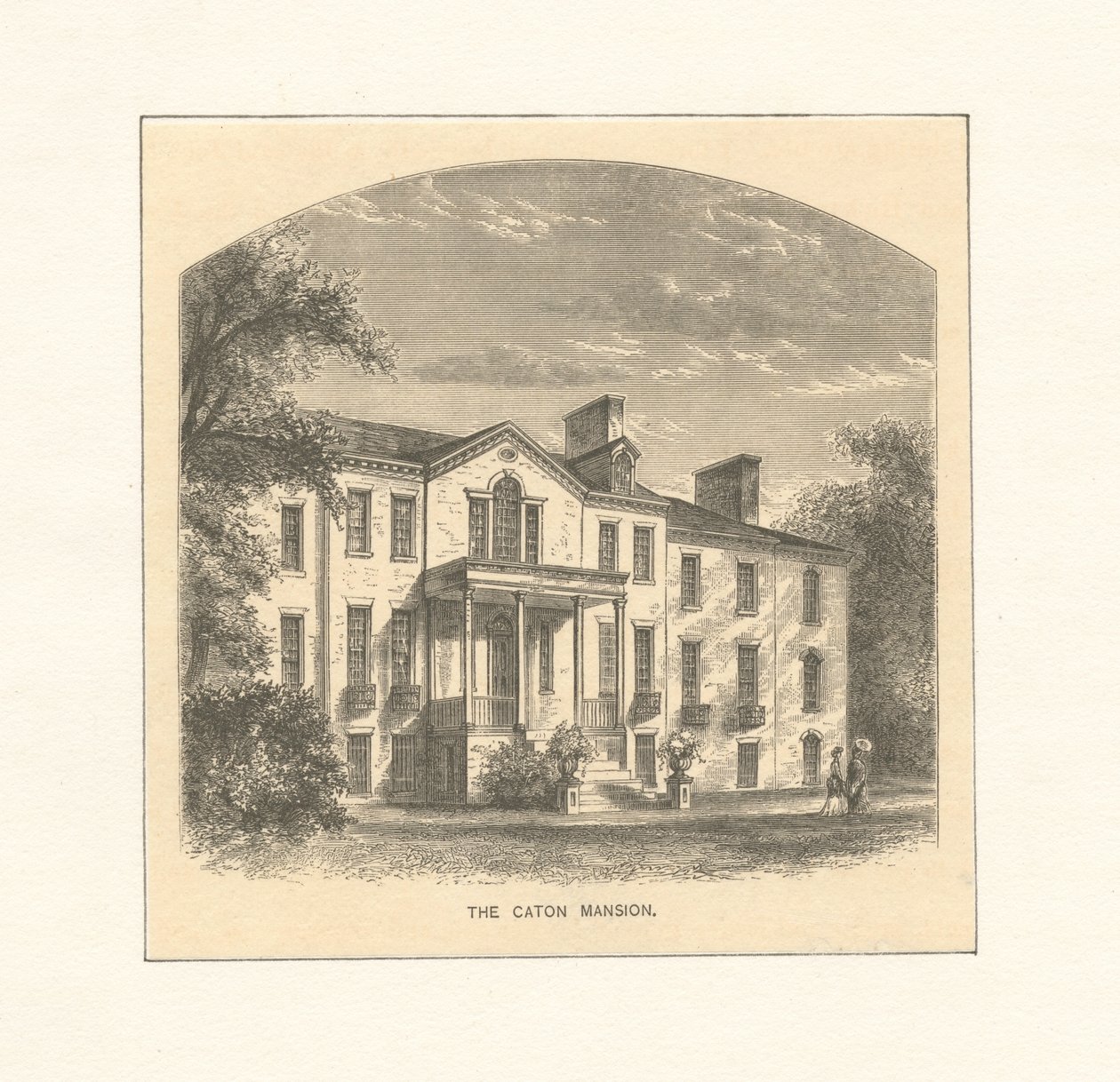 The Caton Mansion, ca 1870 (gravyr) av American School