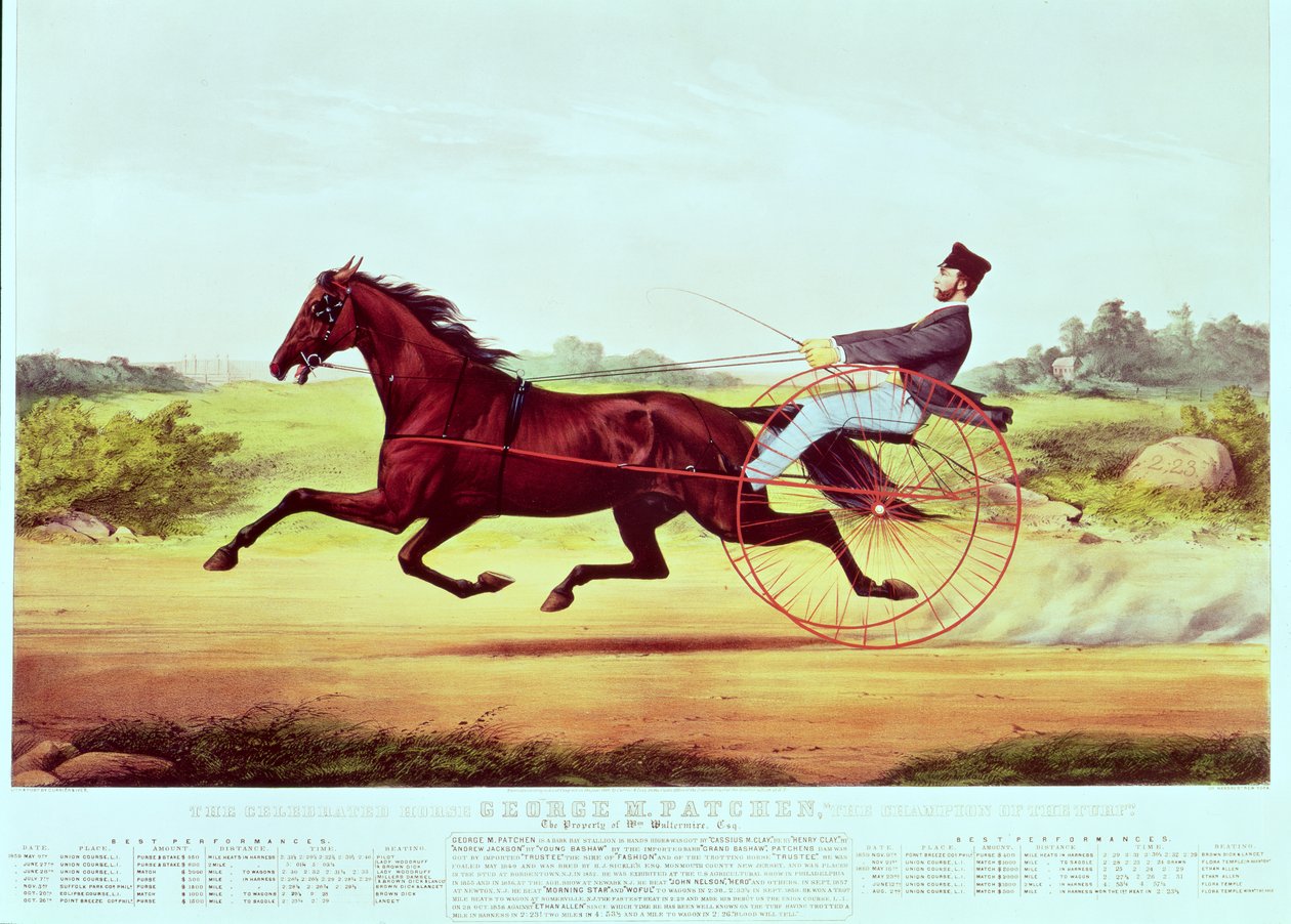 The Celebrated Horse, George M. Patchen, The Champion of the Turf, graverad av Nathaniel Currier (1813-88) och James Merritt Ives (1824-95), 1860 av American School