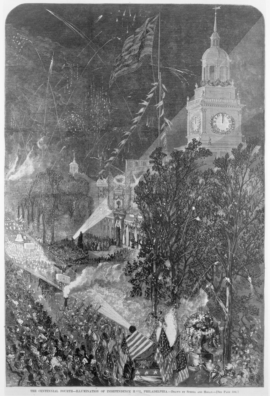 The Centennial Fourth: Illumination of Independence Hall, Philadelphia, från 