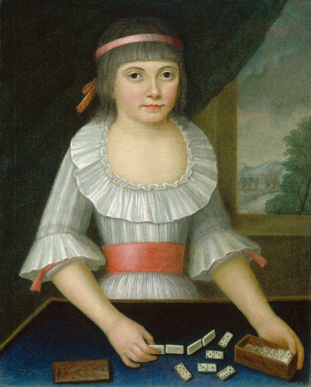 Dominoflickan, ca 1790 av American School