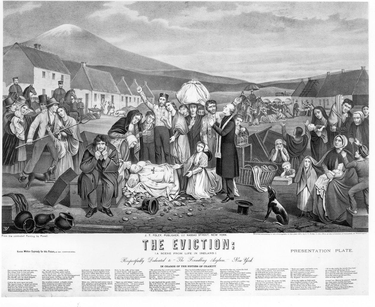 The Eviction: A Scene from Life in Ireland, pub. af J.T. Foley, 1871 sverige av American School