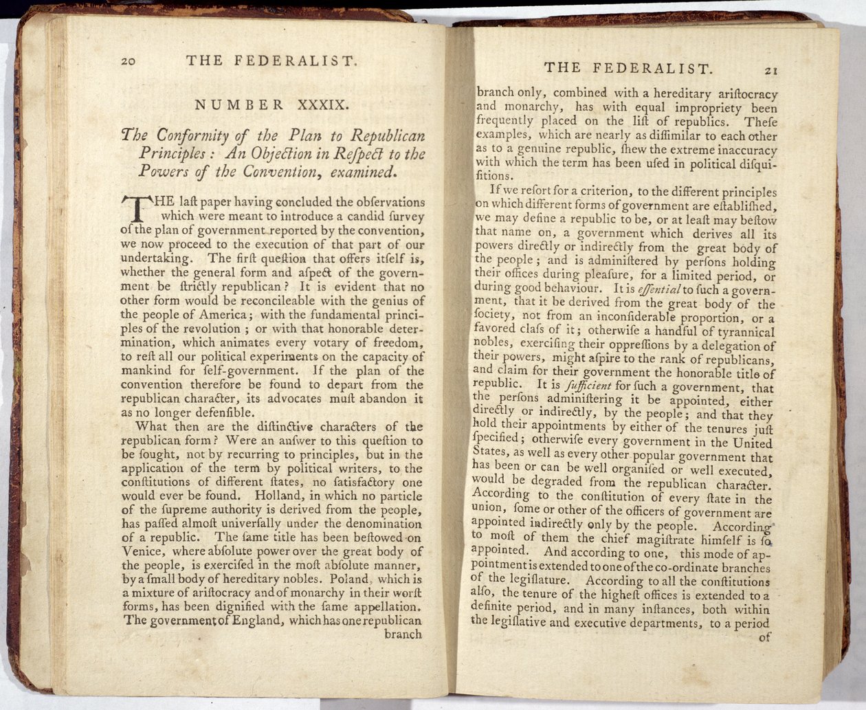 Federalisten, publicerad 1788 (tryckt) av American School