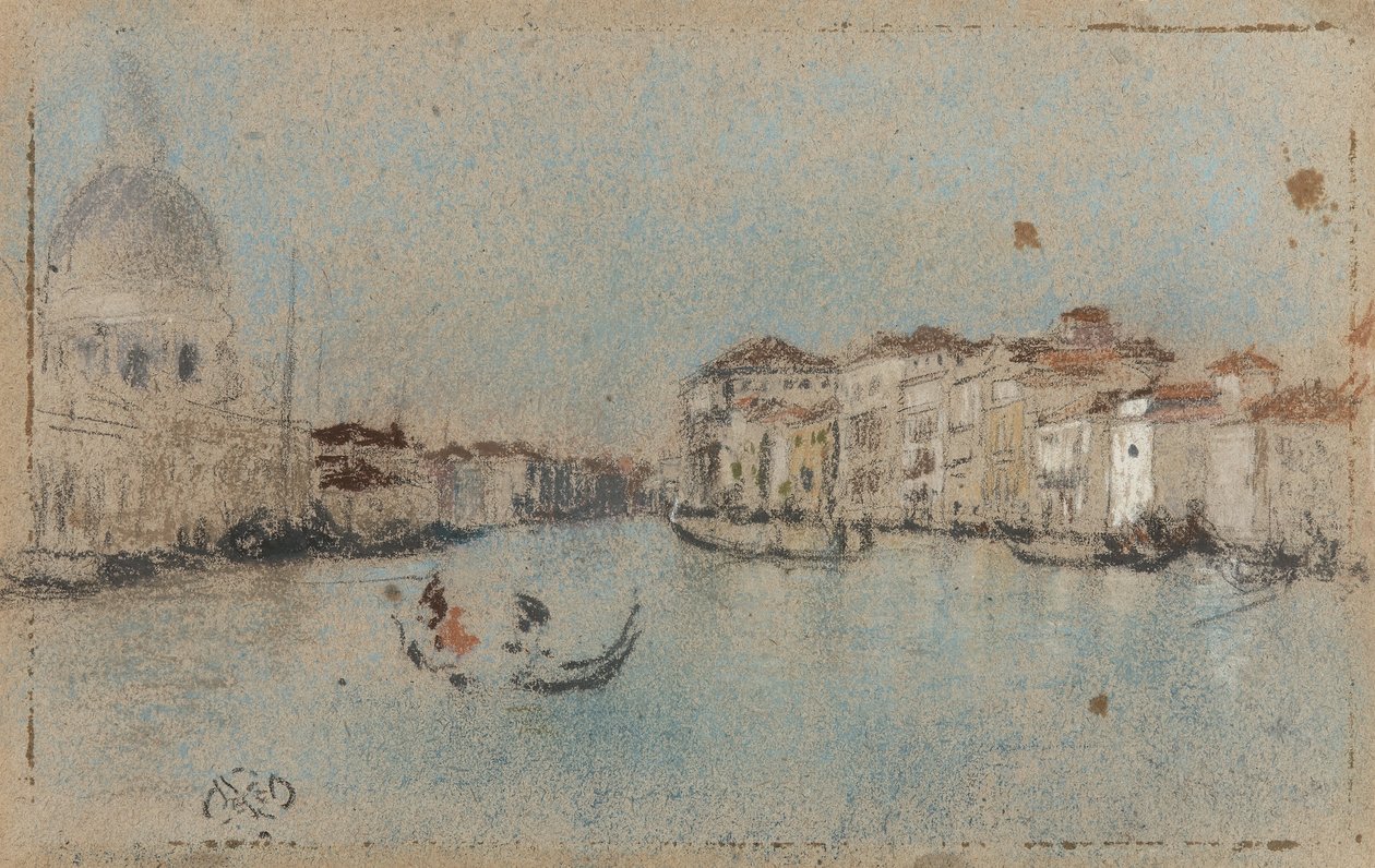 Canal Grande, Venedig, ca 1879-80 (pastell på brunt papper) av American School