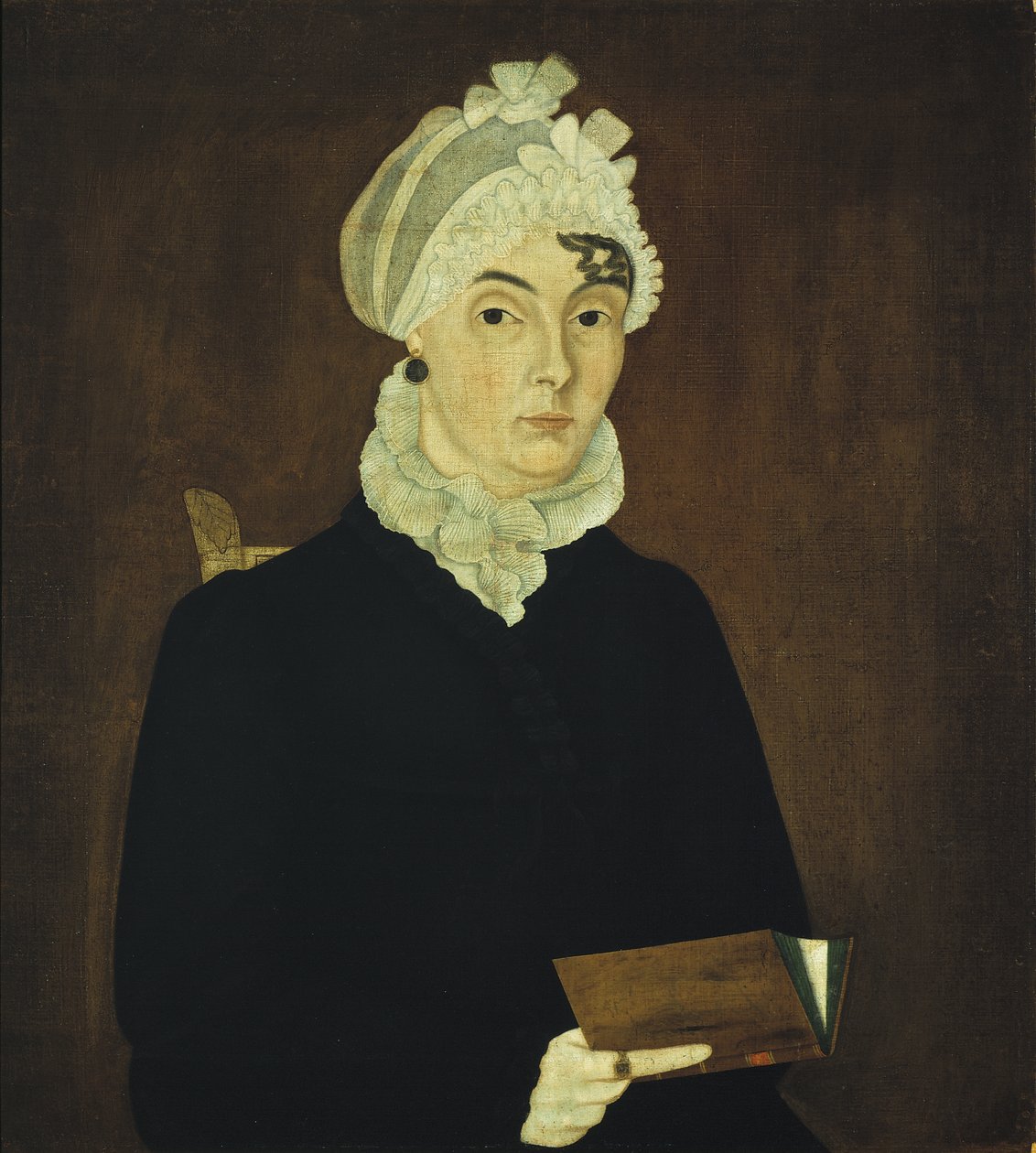 The Lady from Hornell, ca 1810 (olja på träpanel) av American School