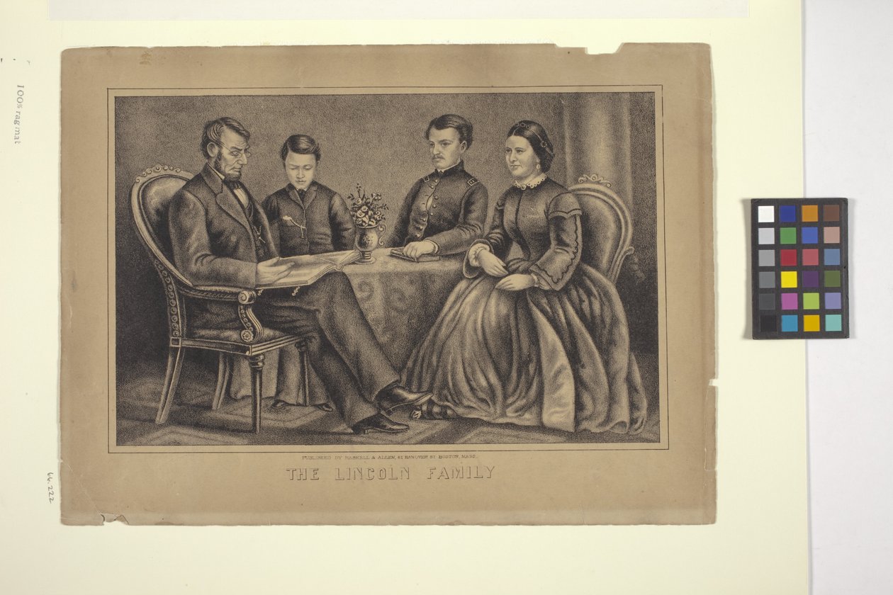 Lincoln -familjen (litografi) av American School