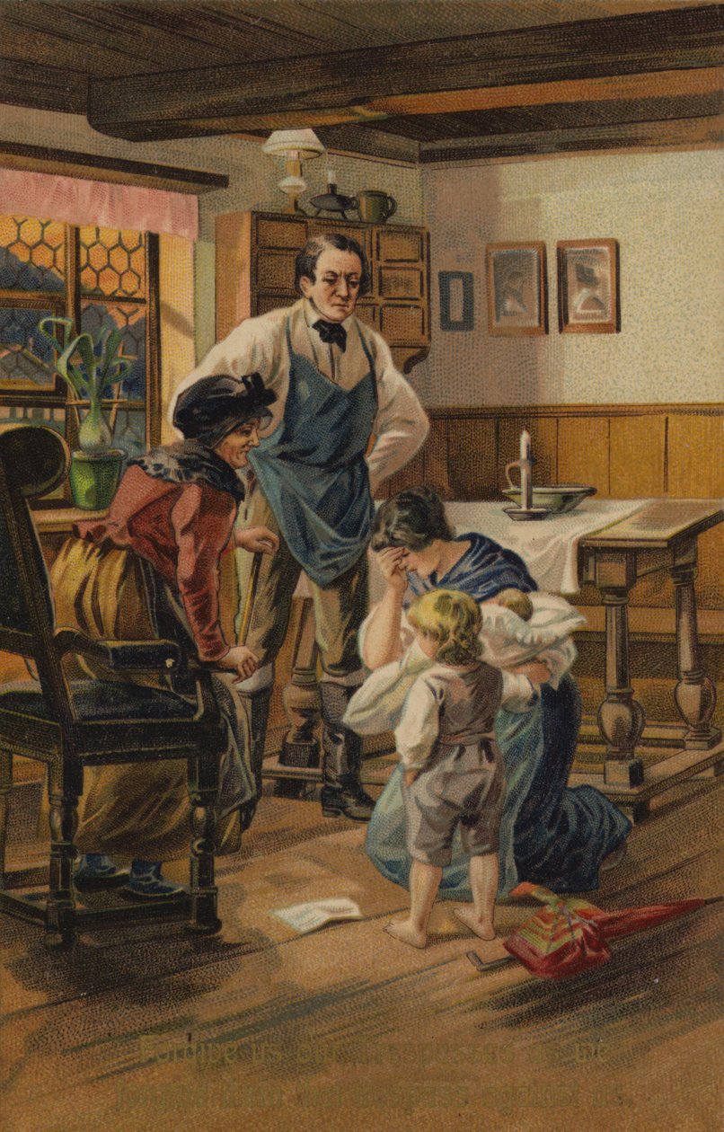 Herrens bön, Förlåt oss våra skulder (chromolitho) av American School