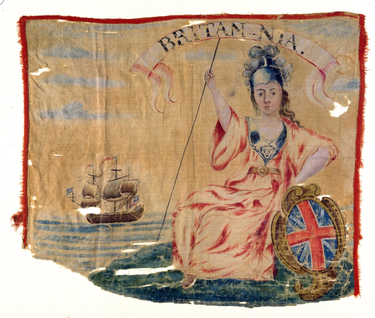 Louisbourg Britannia-flaggan, 1745 (bomull) av American School