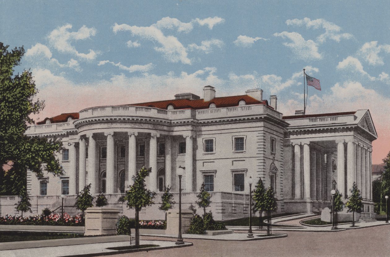 The Memorial Continental Hall, Washington DC (färglitografi) av American School