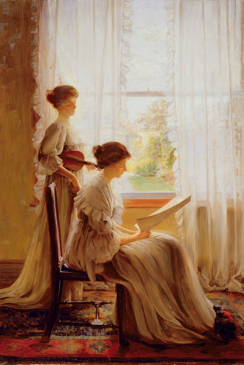 Musiklektionen, c.1890 av American School