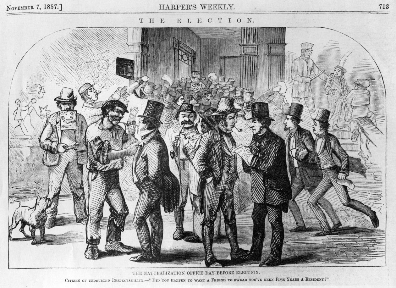 Naturalization Office Day Before Election, publicerad i Harper