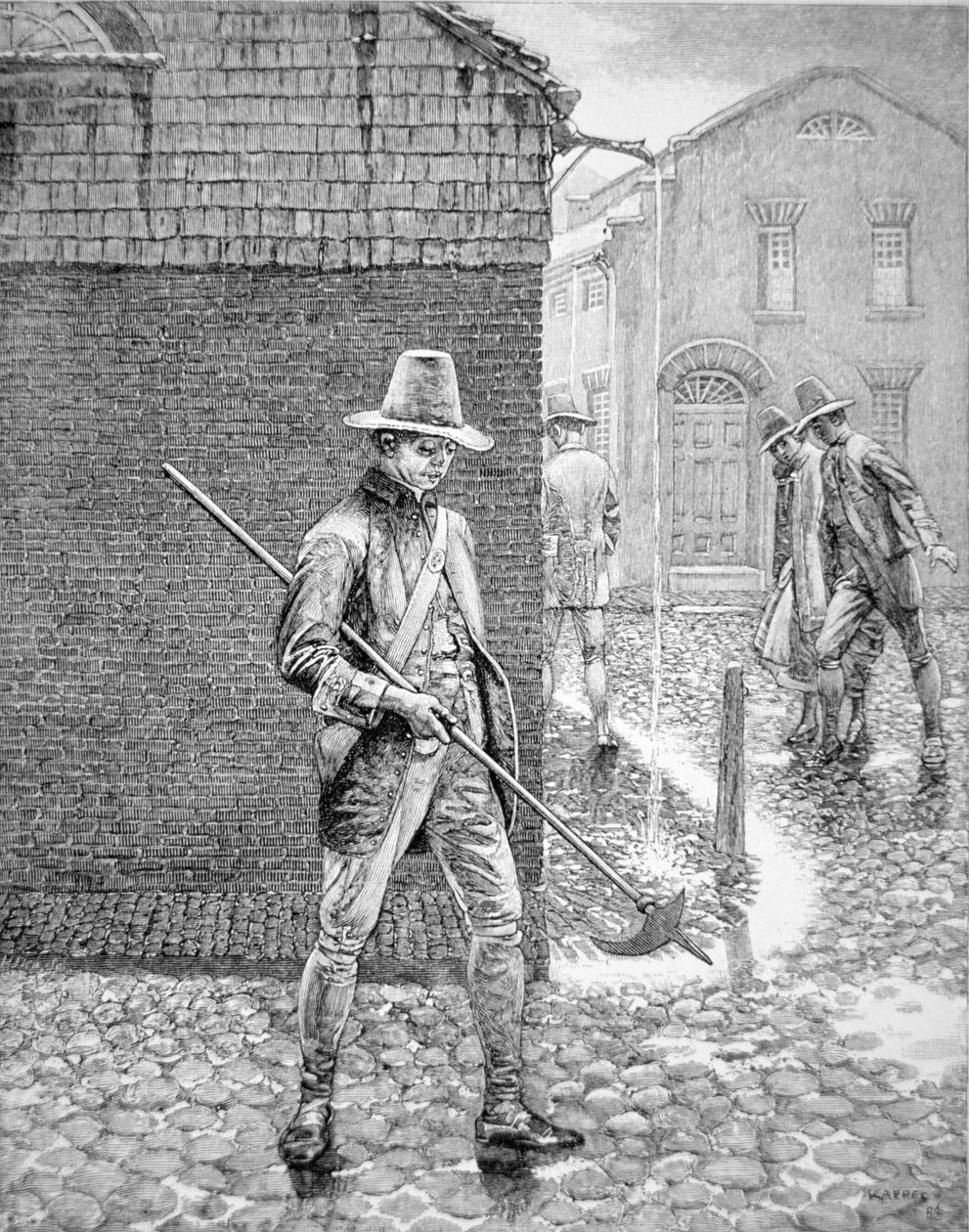 The New York Policeman of 1693 (gravyr) av American School
