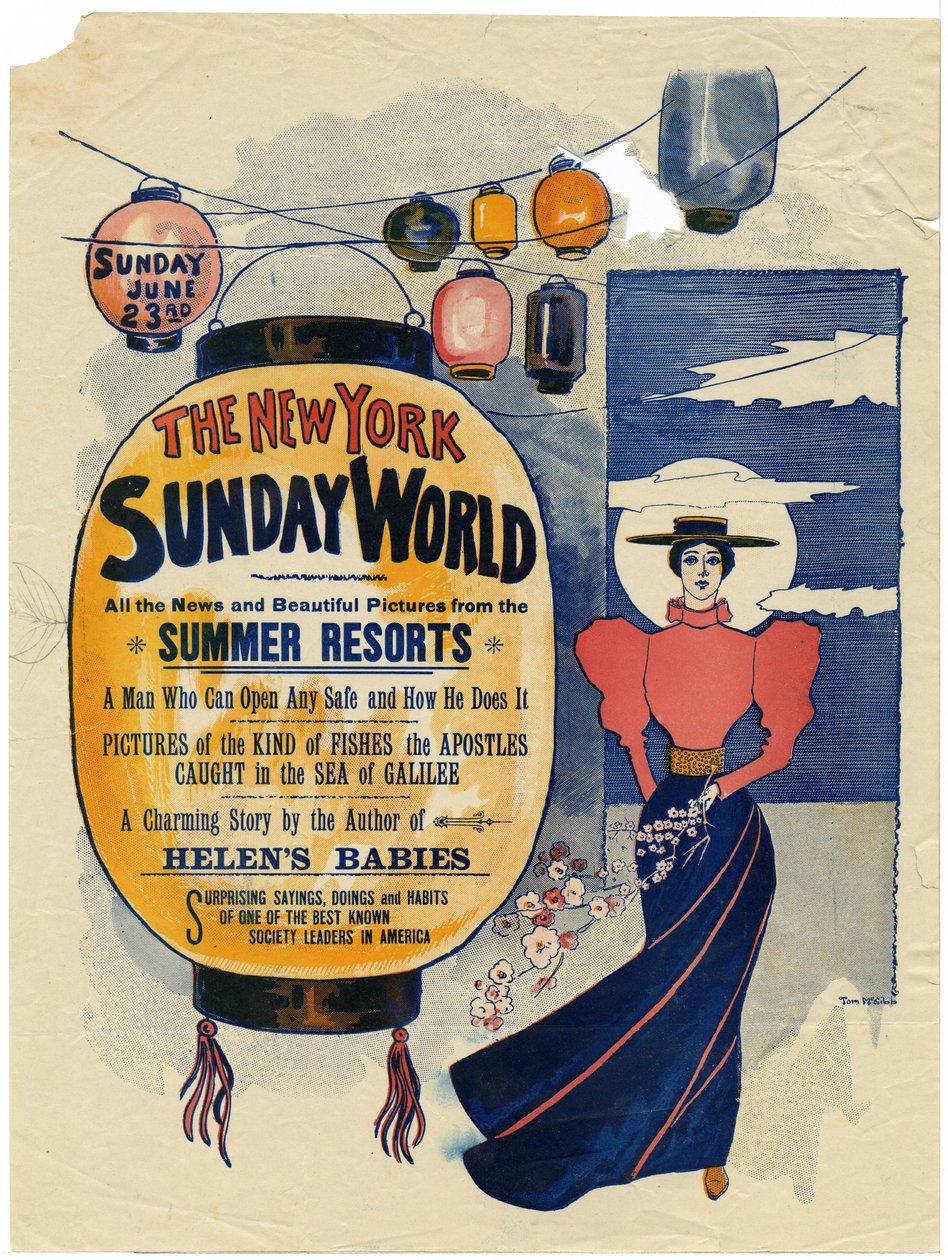 The New York Sunday World, alla nyheter och vackra bilder från sommarresorterna...., 1895 (tryck) av American School