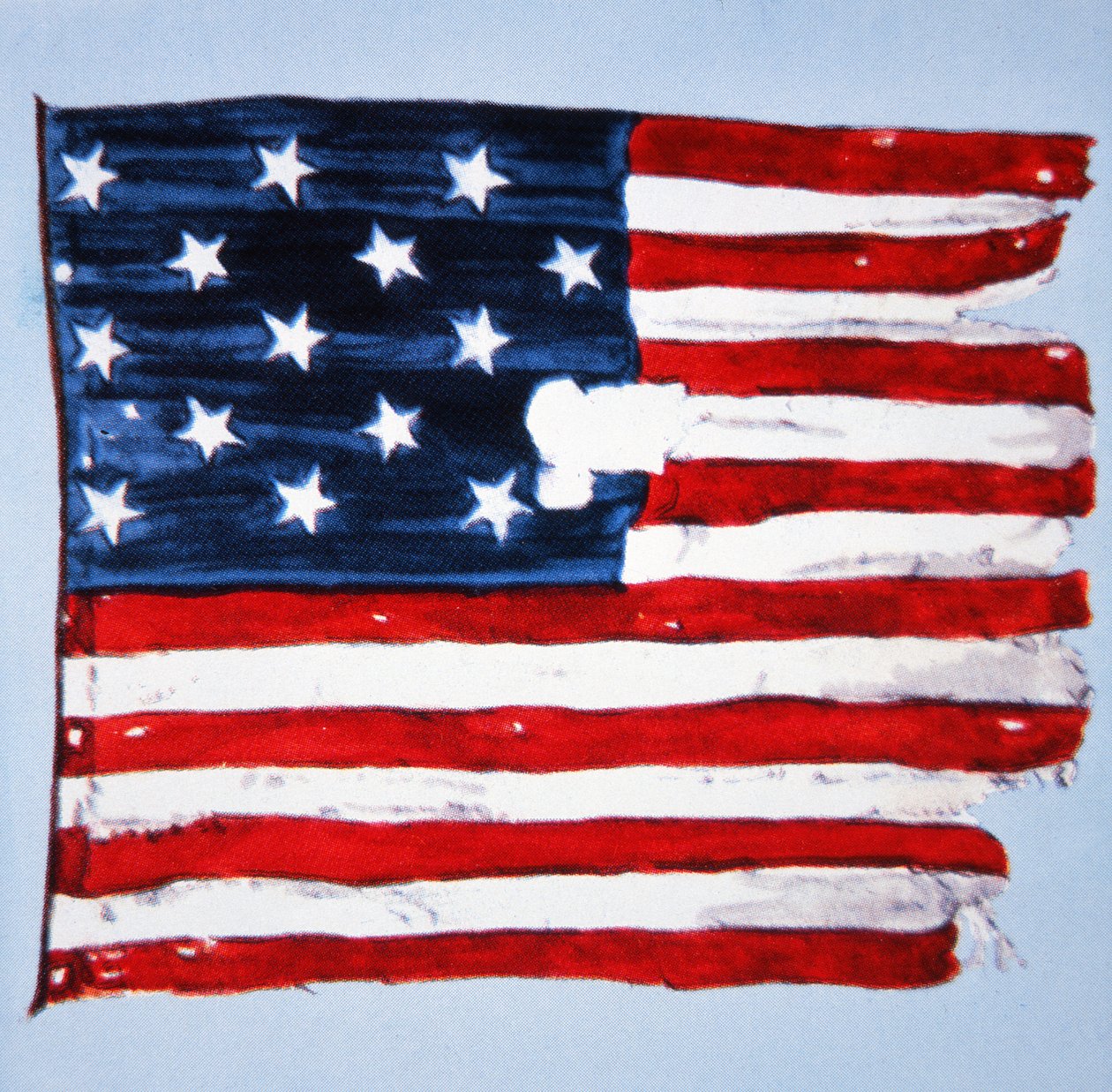 Den ursprungliga "Star-Spangled Banner" (lito i färg) av American School
