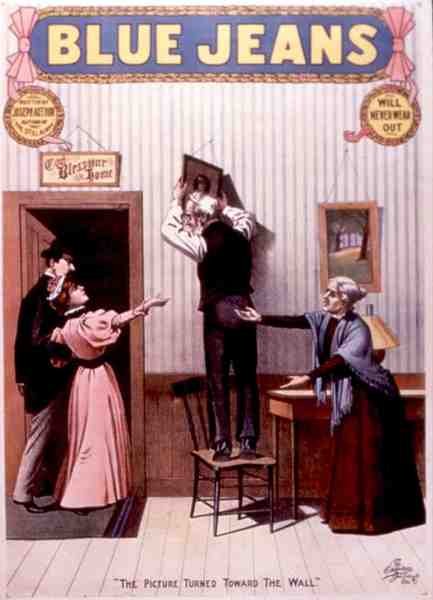 "The Picture Turned Towards The Wall", affisch för "Blue Jeans", skriven av Joseph Arthur (färglitografi) av American School