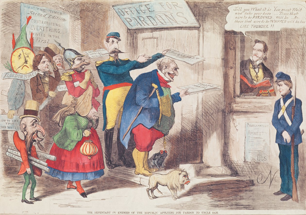 Republikens ångerfulla (?) fiender ansöker om benådning till Uncle Sam, 1869 av American School