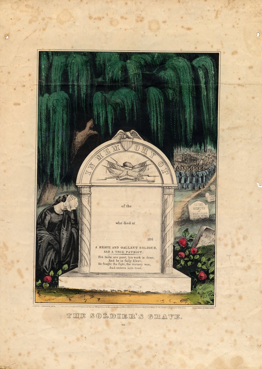 Soldatgraven, pub. av Currier & Ives, ca 1862 av American School