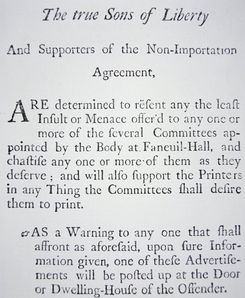 "Sons of Liberty", en hemlig rörelse som grundades 1765 i opposition mot brittiska skatter (litho) av American School