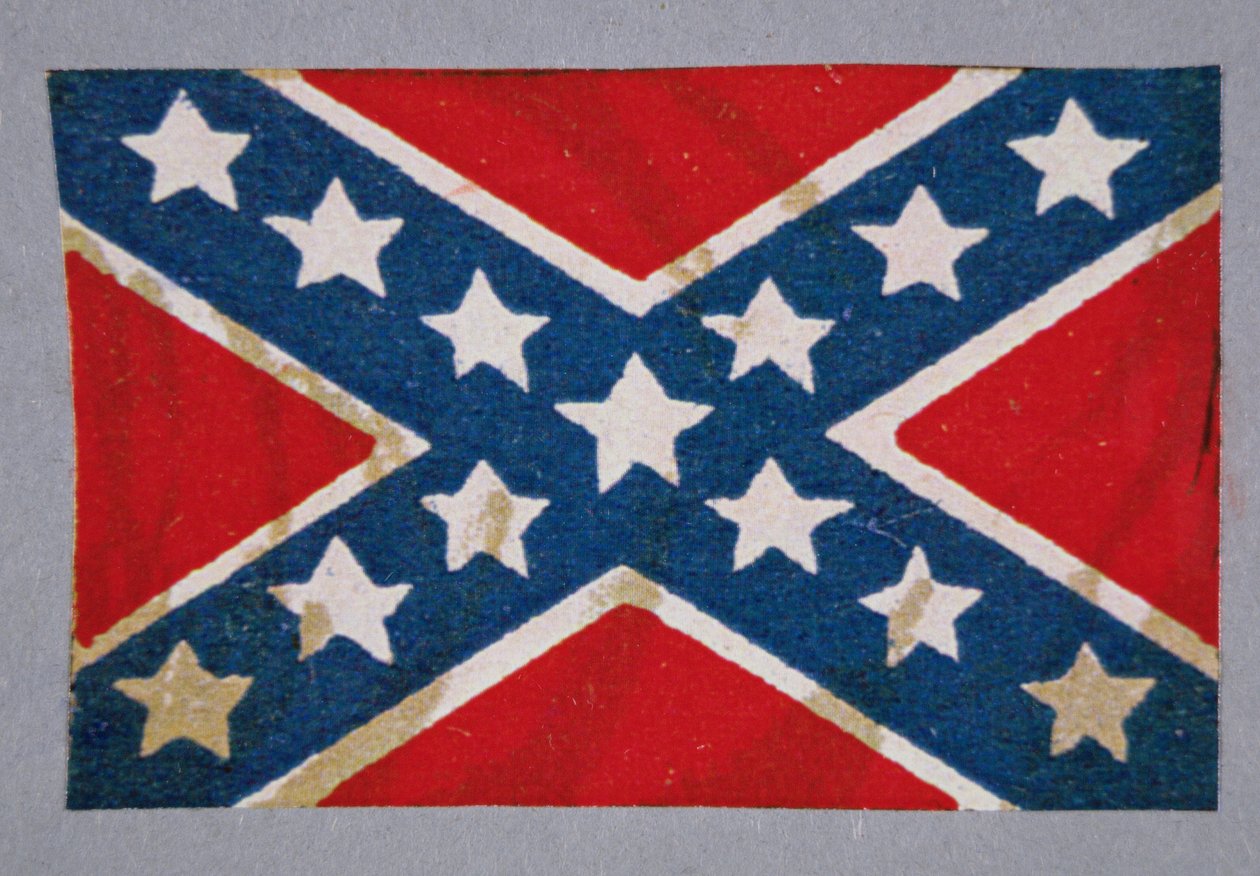 Sydkorsets stridsflagga för de konfedererade styrkorna (färg litho) av American School