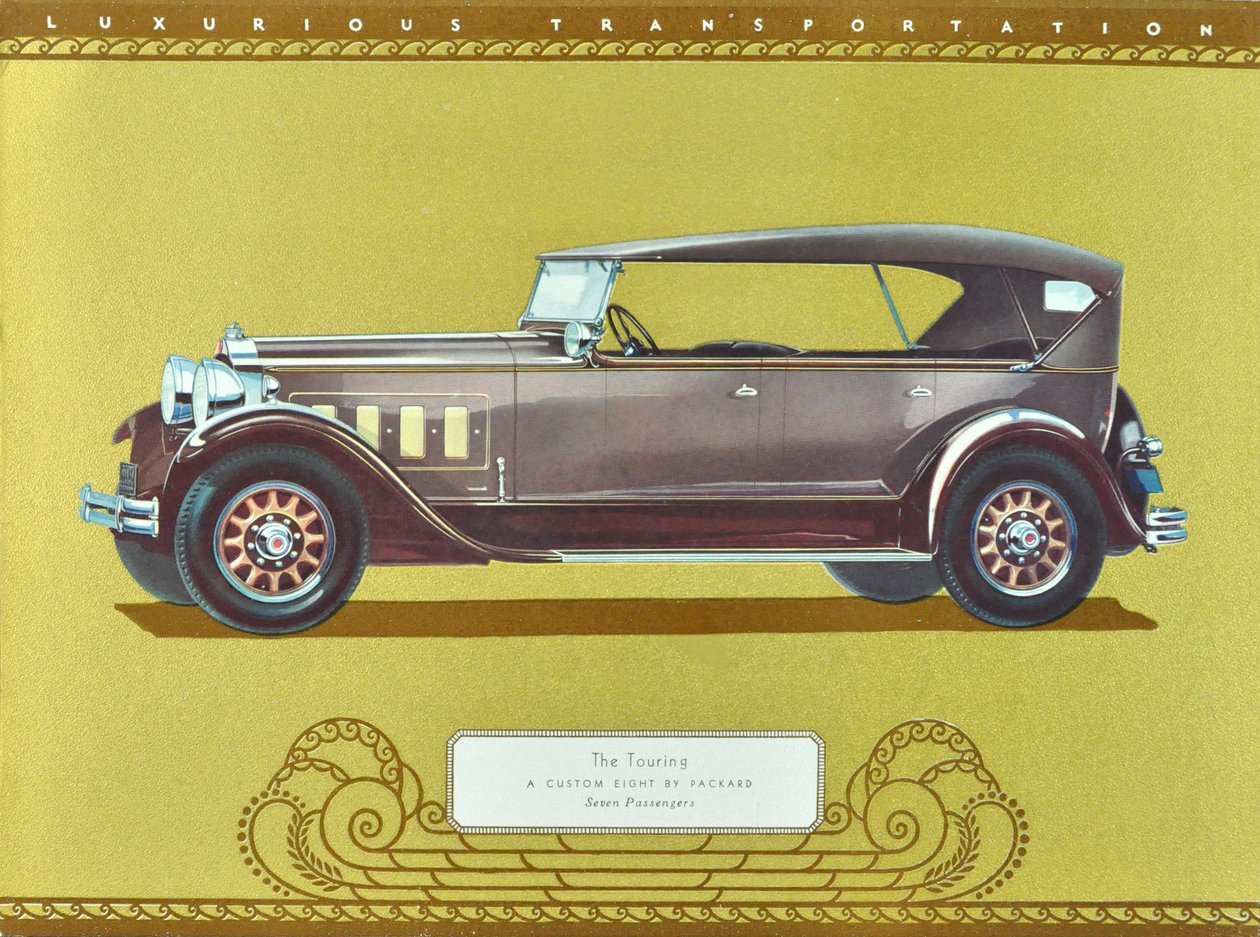 Touring, en Custom Eight av Packard, publicerad 1930 (färglitografi) av American School