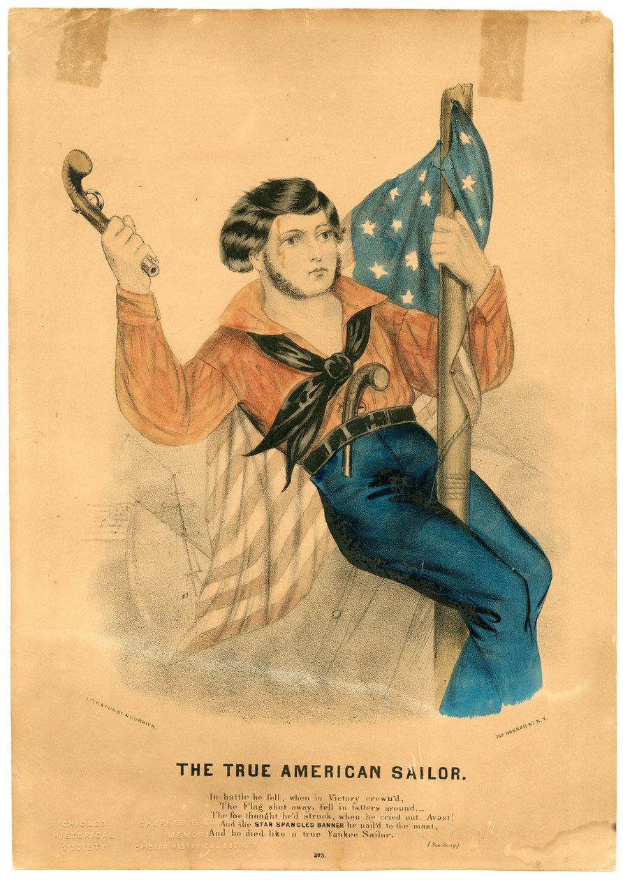 The True American Sailor, ca 1838-56 (färg litho) av American School