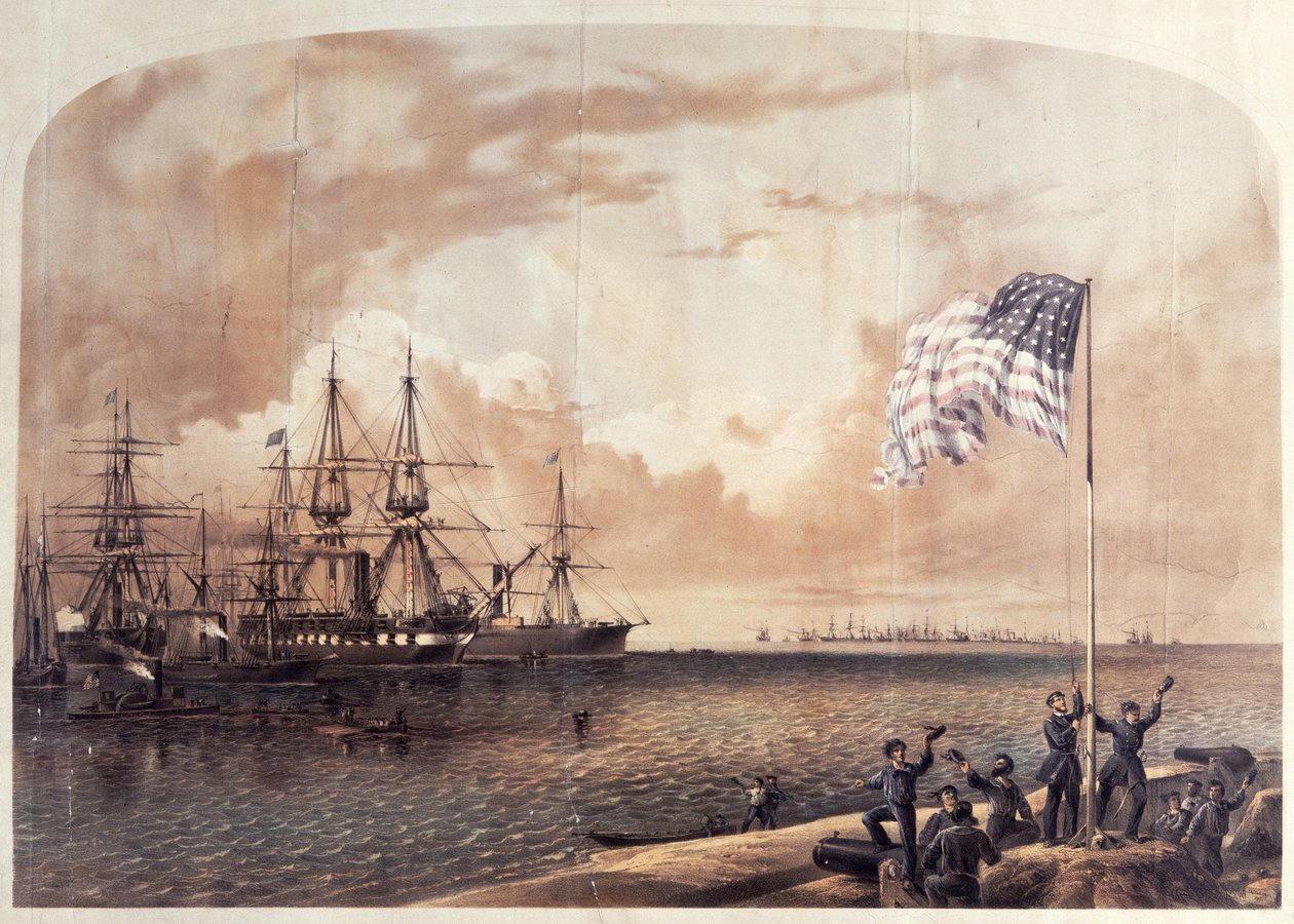 Unionssegern i Port Royal, 7 november 1861, graverad av Shearman och Hart, 1861 av American School