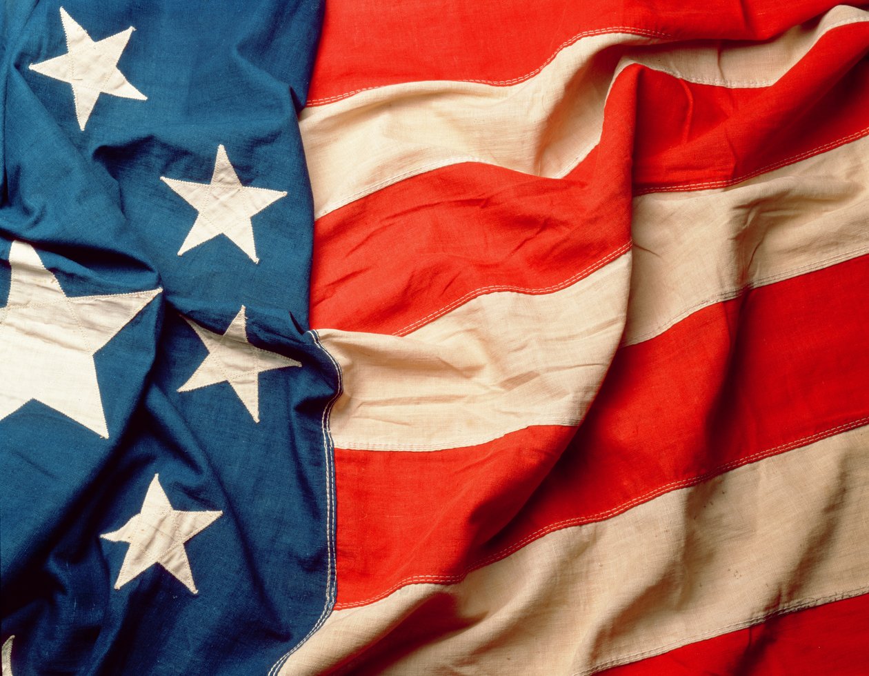 USA:s flagga, före 1912 (textil) (detalj) av American School