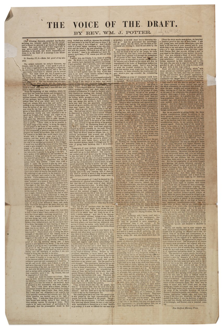 The Voice of the Draft, 21 juli 1863 av American School