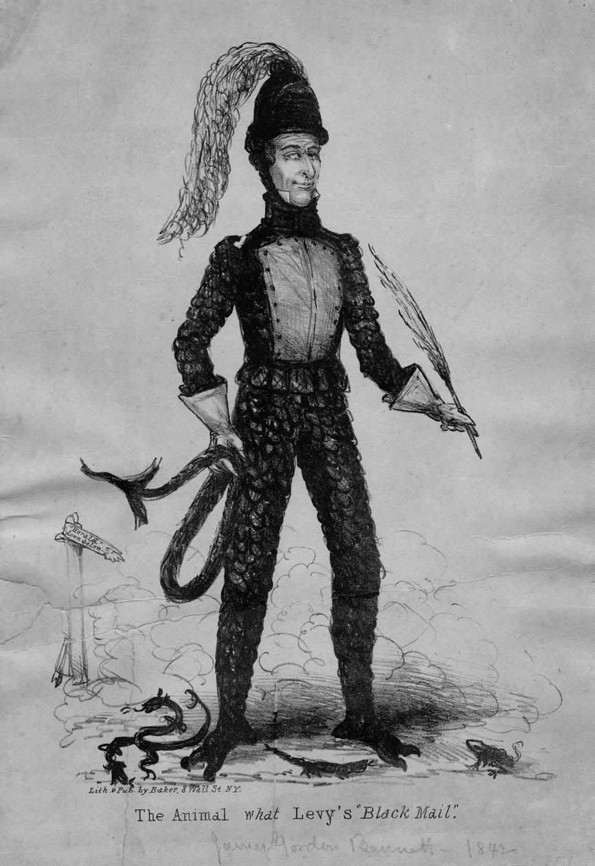 Djuret som tar ut Black Mail, publicerat av Baker, New York, c.1842 av American School