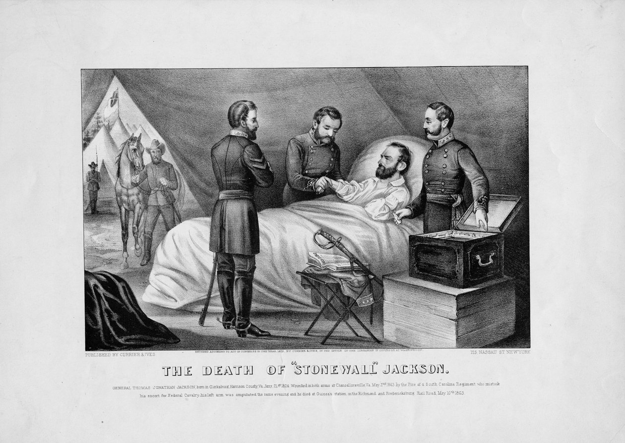 Stonewall Jacksons död, pub. av Currier & Ives, 1872 av American School