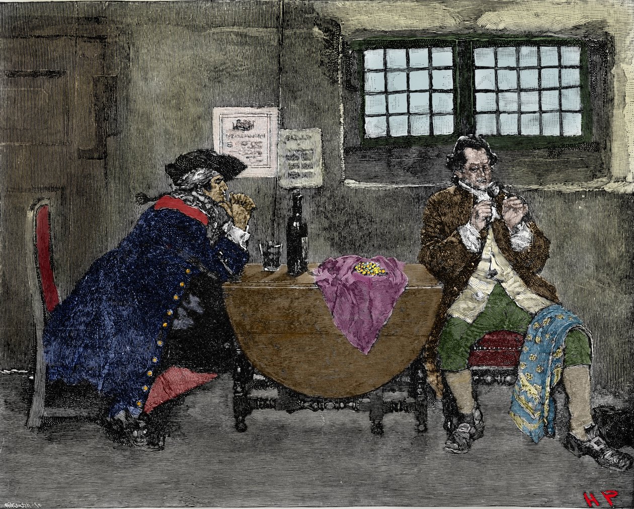 Hackern Henry Every (John Avery, Long Ben, Benjamin Bridgeman) (? -1695) säljer smycken som återvunnits under fiendens attacker Illustration av Howard Pyle (1853-1911) av American School